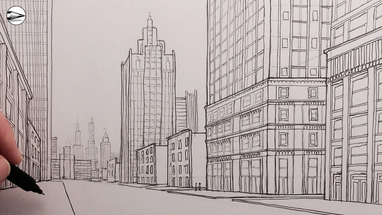 How to Draw a Realistic City Street in One-Point Perspective for Beginners