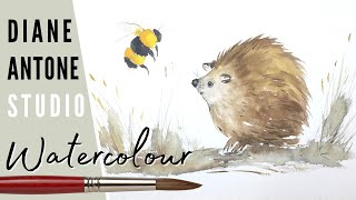 How to Paint a Watercolor Hedgehog  Easy Beginners Real Time Step by Step Painting Art Tutorial