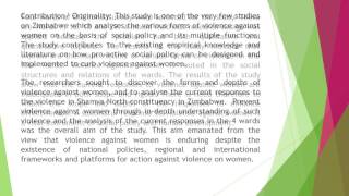 The Wider Vision of Social Policy Exploring the Ways of Curbing Violence against Women in Four Wards