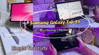 Unboxing Samsung Galaxy Tab S9 Fe 5G 🎀 review, accessories🖋 💌 (aesthetic)
