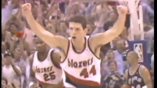 Young Drazen Petrovic Gets Into It With David Robinson, Comes Up Big (1990 WCSF Game 5)
