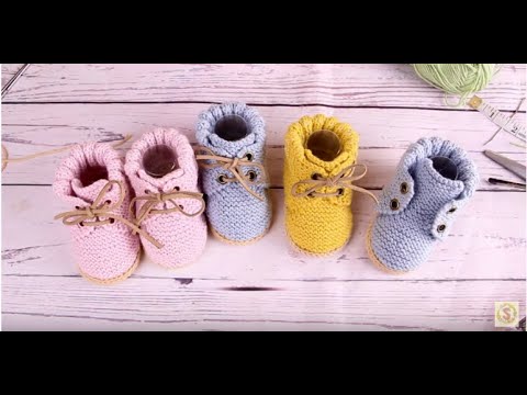 Пинетки ботиночки для малышей спицами