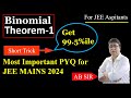 MOST IMPORTANT PYQs FOR JEE MAIN 2024 I Bengali I BINOMIAL THEOREM II AB SIR #jee2024 #jeemains