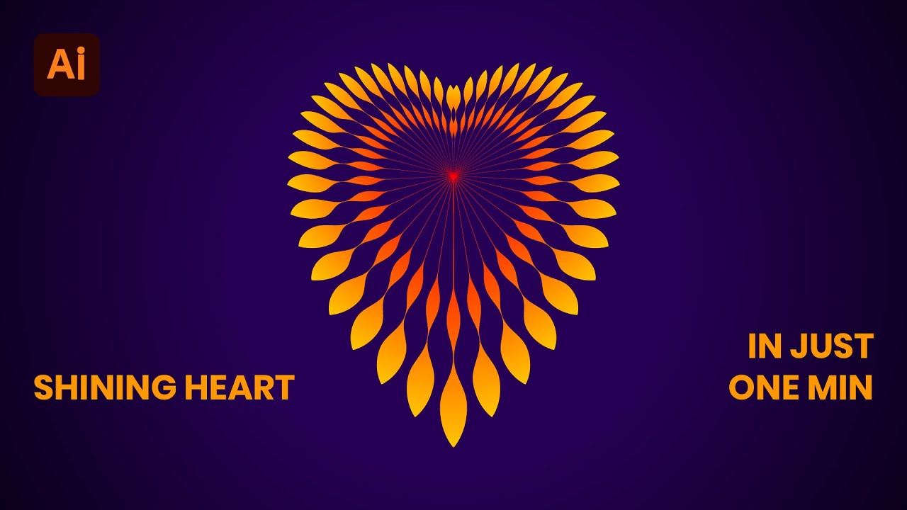 Shining Heart Vector in adobe illustrator tutorial CC 2021 