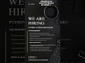 🚀Cambium Network Hiring for Python Automation Intern Bangalore 2025#shorts #itjobs #ytshorts#tech