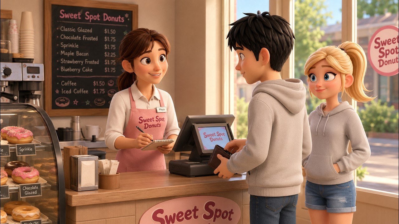 🍩 At the Donut Shop with a Friend — Slow and Easy English For Beginners