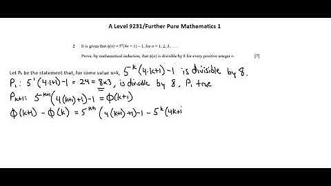A Level 9231 Further pure mathematics 1 specimen paper question 2