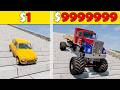 DownHill Challenge#36 Cars VS Stairs VS Roller Coaster Bridge | BeamNG.Drive