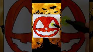 Too Scary? Halloween Jack o'lantern Coloring Page for kids free! #Shorts