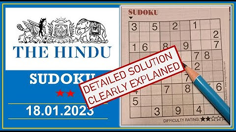 How to Solve 2 Star Hindu  Sudoku Jan 18,  2023 -  Step By Step Solution