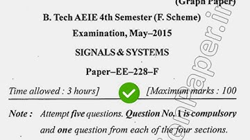 2016 Mdu BTech ECE 4th Sem Signals & Systems Question Paper