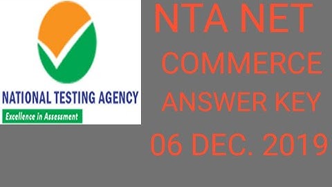 Nta Net commerce Answer Key! 06 Dec. 019