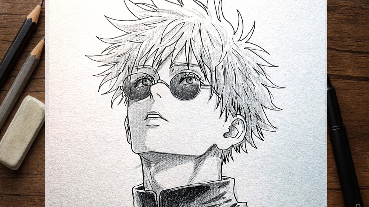 How To Draw Gojo Satoru Step by Step Easy | Anime Drawing Tutorial for Beginners