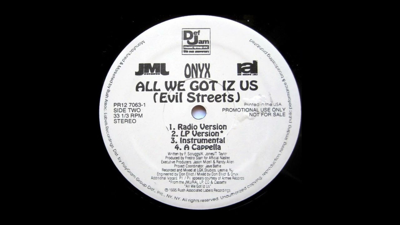 Onyx - All We Got Iz Us (Evil Streets) (Clean Acapella)