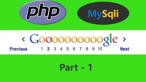 Pagination using PHP and Mysqli Part (1/4)