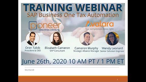 SAP Business One Sales Tax Automation Options