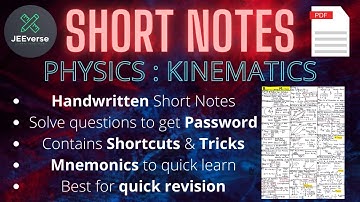 Kinematics || Short Notes || Physics class 11 || JEE & NEET || Link in Description