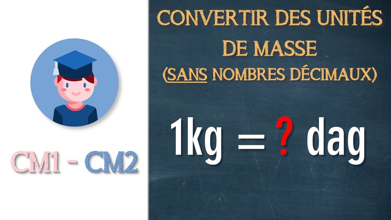 Convertir des unités de masse (SANS nombres décimaux) -  CM1 CM2 - Petits Savants
