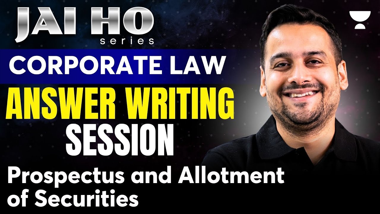 Law Answer Writing | Prospectus and Allotment of Securities | CA Inter ...