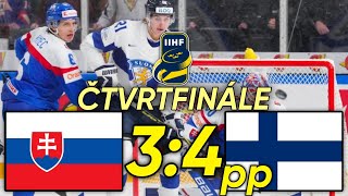 SLOVENSKO vs FINSKO | 3:4pp | ČTVRTFINÁLE Mistrovství světa juniorů U20 2024 | SESTŘIH