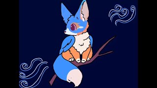 Raspy The Kingfisher Fox💙🩵🧡💙🩵🧡