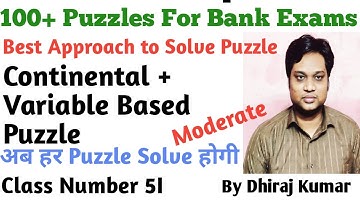 Conditional  Puzzle + Variable  For All Banking Exams Class No 51 || By Dhiraj Kumar