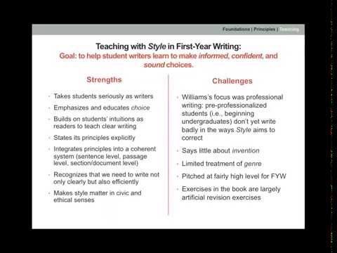 Teaching with Style Using Joseph Williams’s Classic Guide with Students