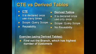 TSQL Session 35 SQL Server Derived Tables Vs CTE vs Temp Tables