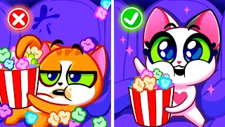 How to Conduct in the Cinema  Learn Good Habits and Manners ✔ Funny Stories  PurrPurr