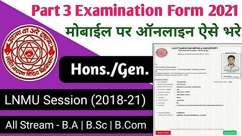 Lnmu part 3 examination form online fill up 2021