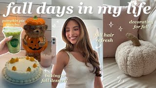 FALL DAYS IN MY LIFE 🎃 baking, decorating my apartment, hair refresh, trying fall drinks, haul! ♥️