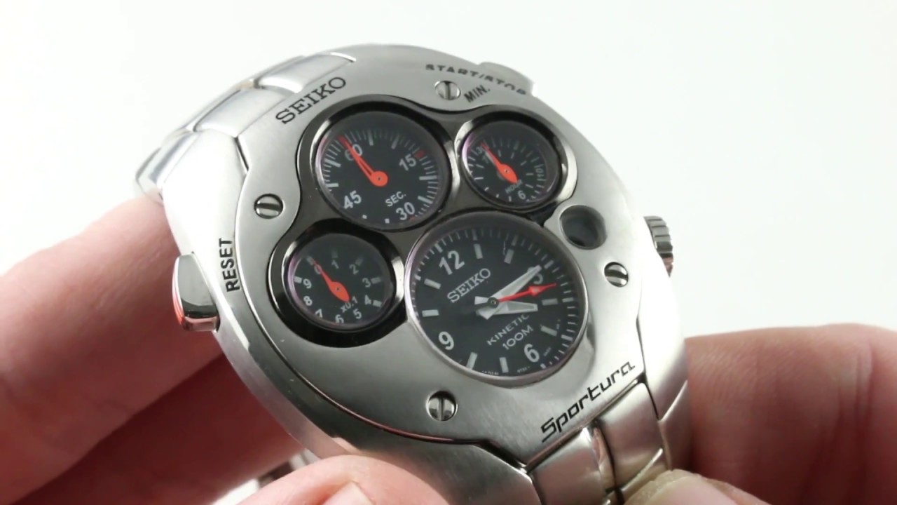 Seiko Sportura Kinetic Chronograph SLQ015 Luxury Watch Review - YouTube