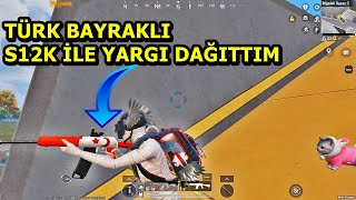 TÜRK BAYRAKLI S12K İLE YARGI DAĞITTIM ! ERANGEL & LİVİK SOLO SQUAD PUBG MOBİLE