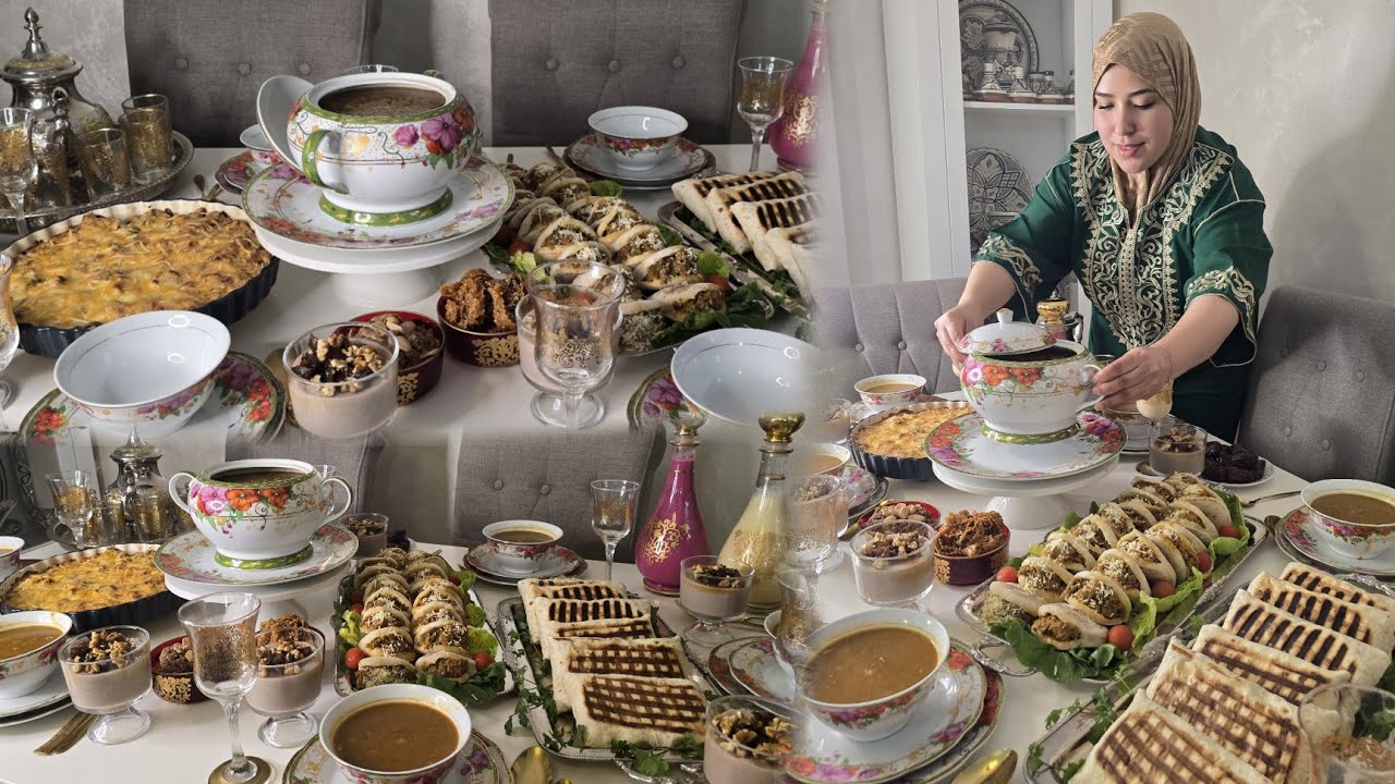 مائدة فطور أول يوم رمضان 2026🌙 بأقل تكلفة! بطبوط معمر طاكوس كراتان وتحلية روعة عصائر حريرة 🔥