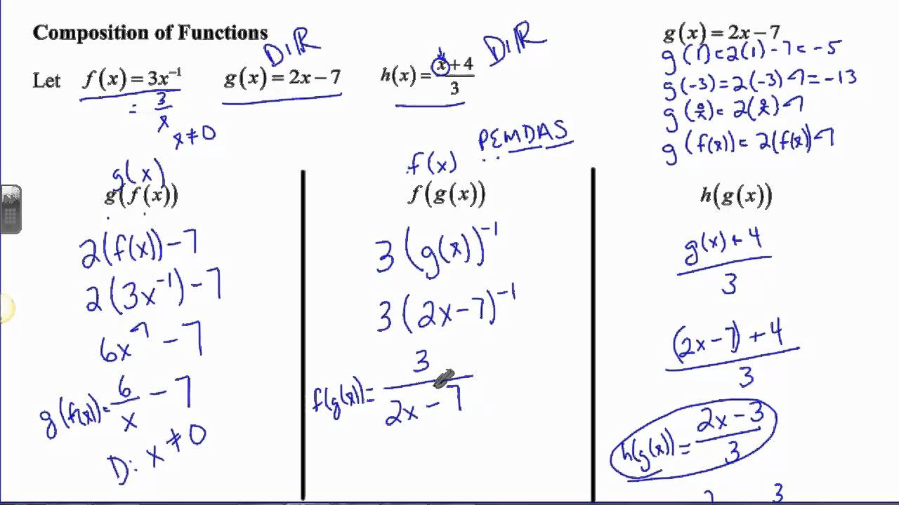 function composition common core algebra two homework