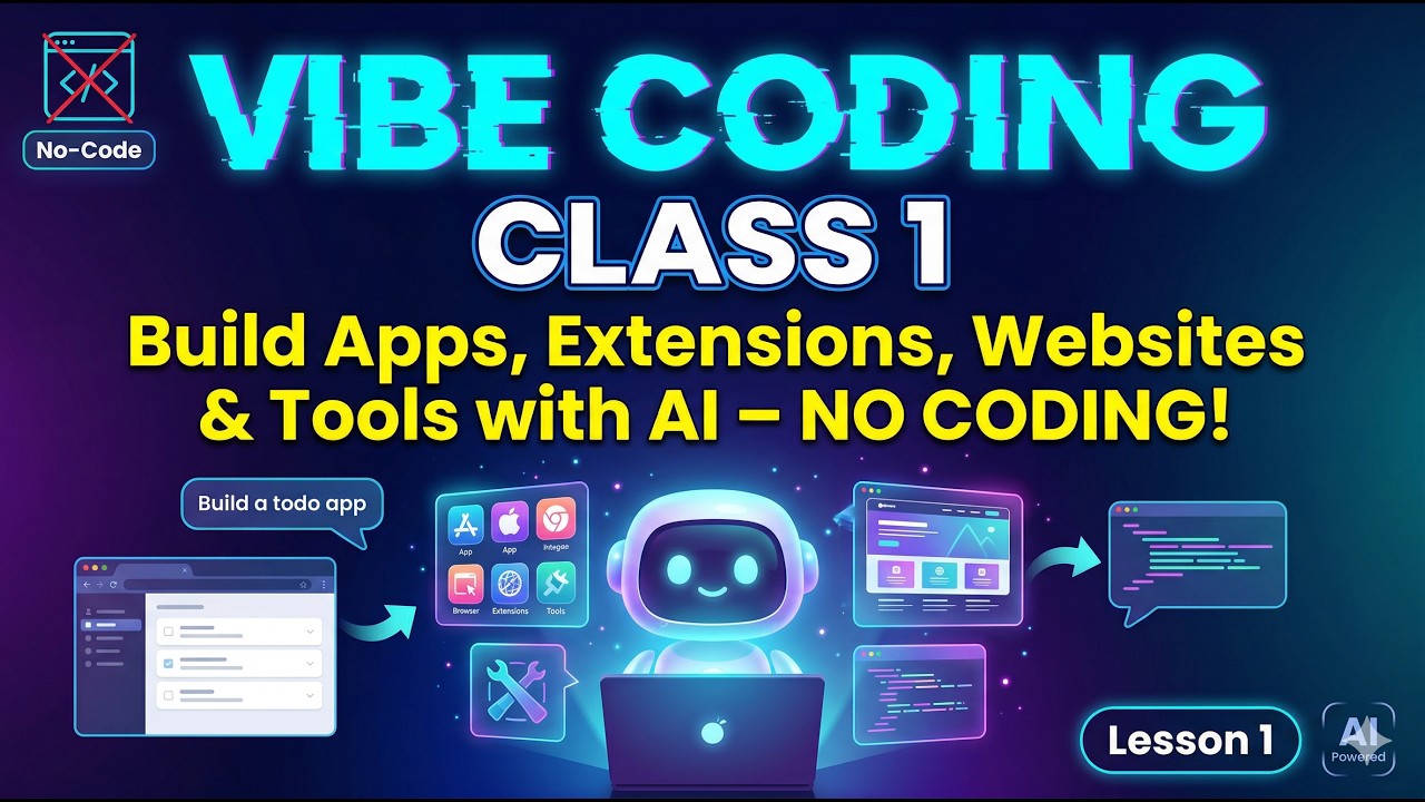 Vibe Coding Course Class 1 | Build Apps, Extensions, Websites & Tools ...