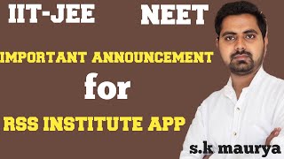 RSS INSTITUTE IMPORTANT ANNOUNCEMENT