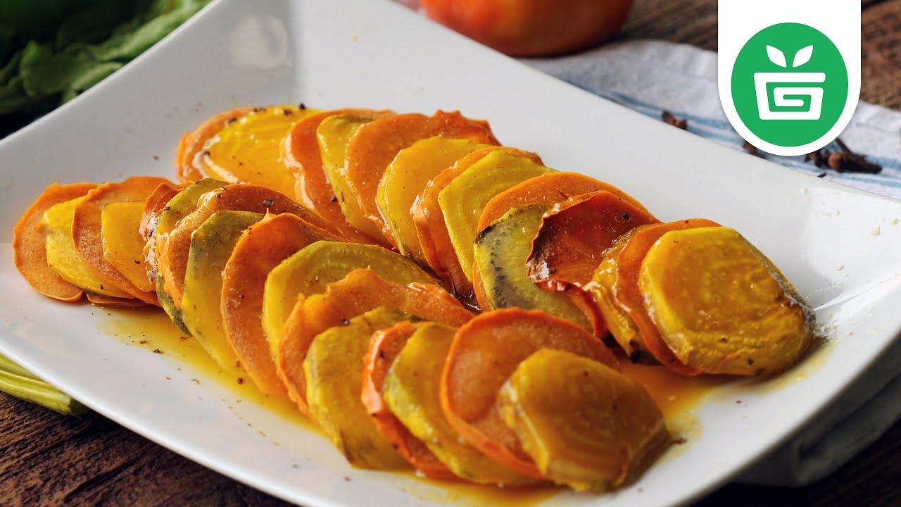 VEGAN || Roasted Beets and Persimmons with Orange Honey Gastrique