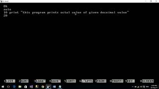 GWBASIC LIST and OCT$ command  in Urdu