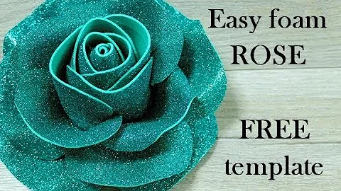 Foam flowers tutorial - DIY Glitter Foam sheet craft ideas - Foam roses - Goma eva