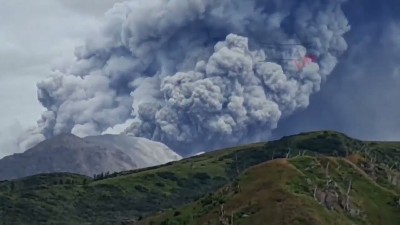 Eruption of Shiveluch volcano, Kamchatka, Russia. August 18, 2024.