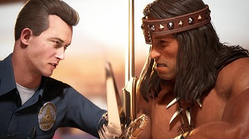 T-1000 Meets Conan the Barbarian | T-1000 Vs Conan All Intro Dialogues - Mortal Kombat 1