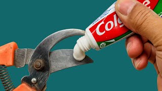 A simple way to sharpen pruning shears in just 4 minutes.Creative ideas