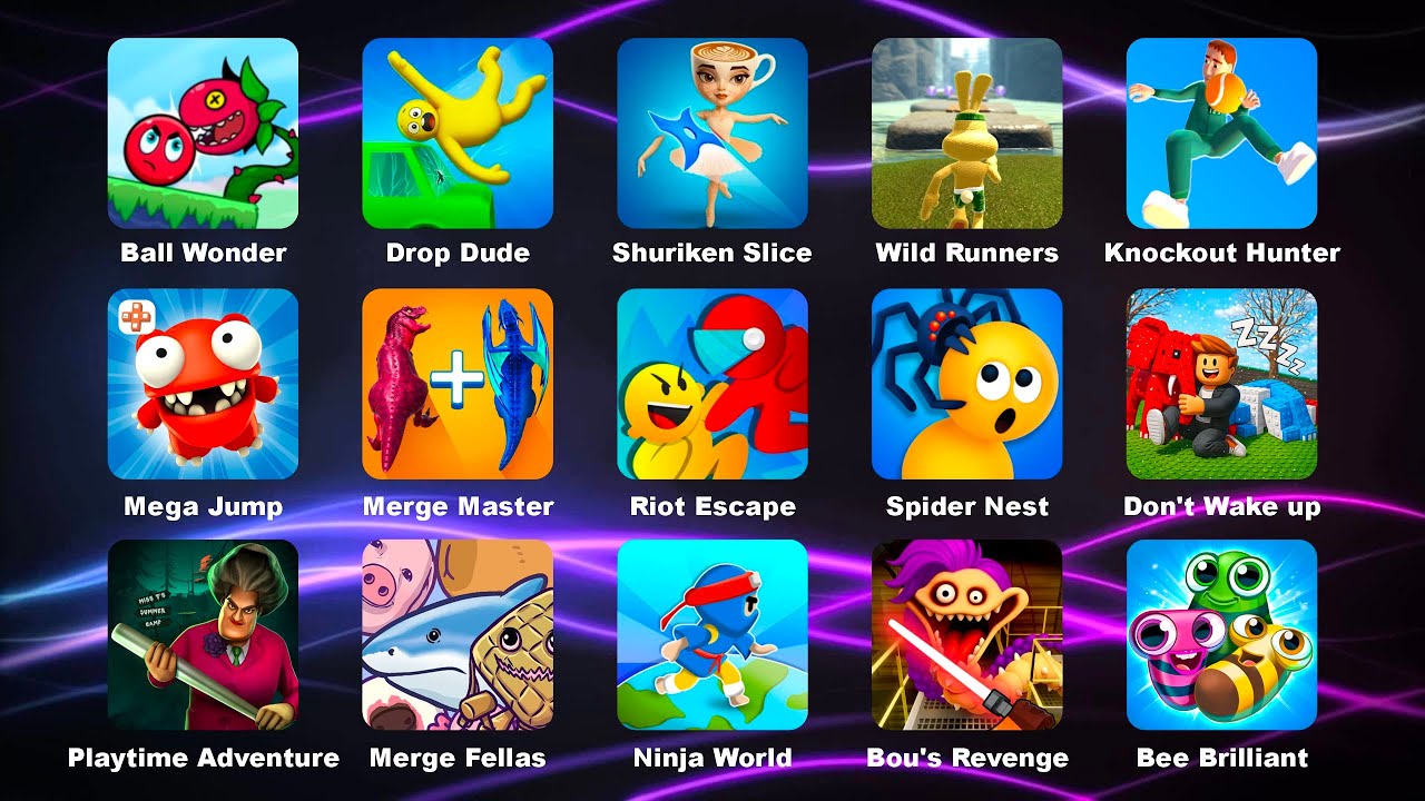 Roblox, Among Us, Royal Match, Palworld, Assassin’s, Rainbow Six, ANANTA, Minecraft, Drop Dude