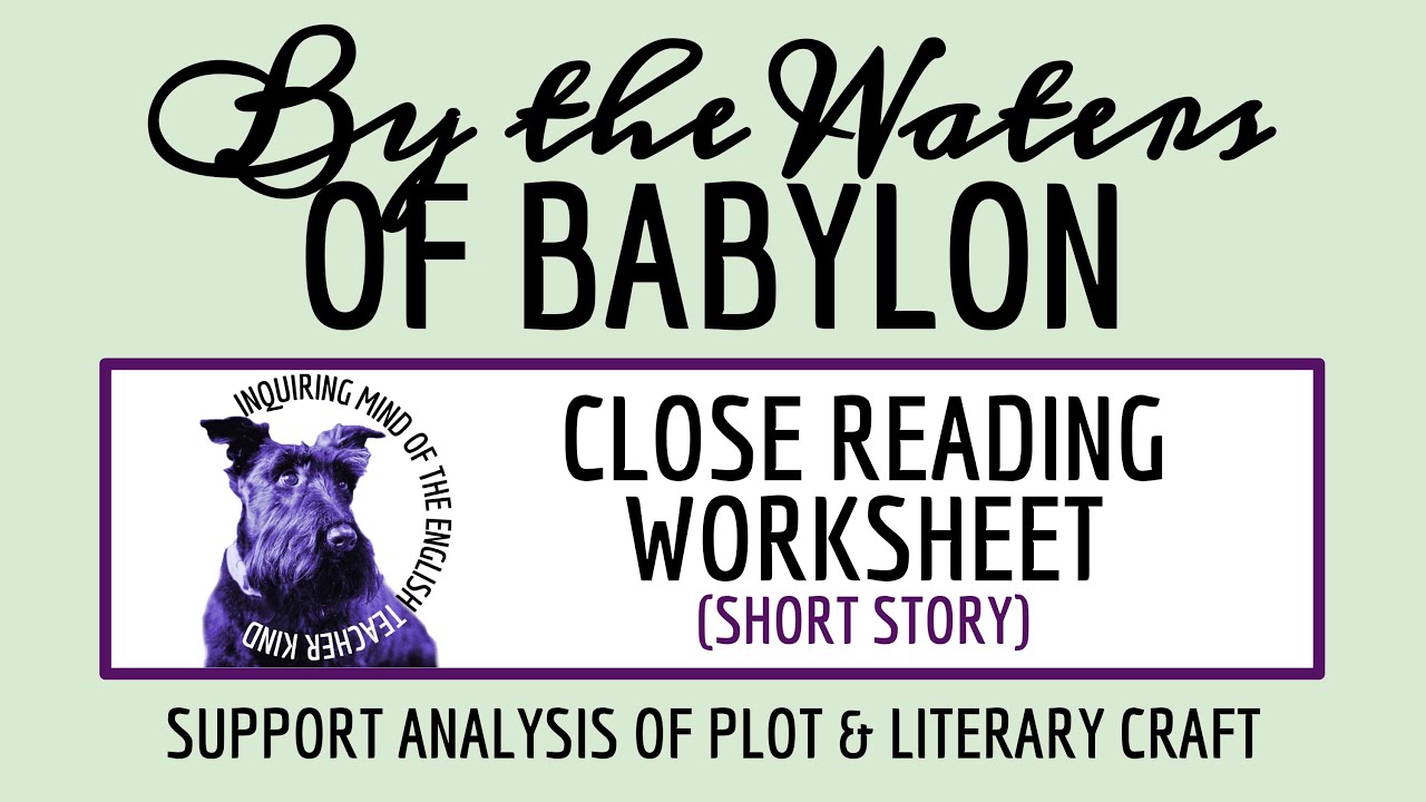 "By the Waters of Babylon" Close Reading Analysis Worksheet | Dystopian Fiction Activity