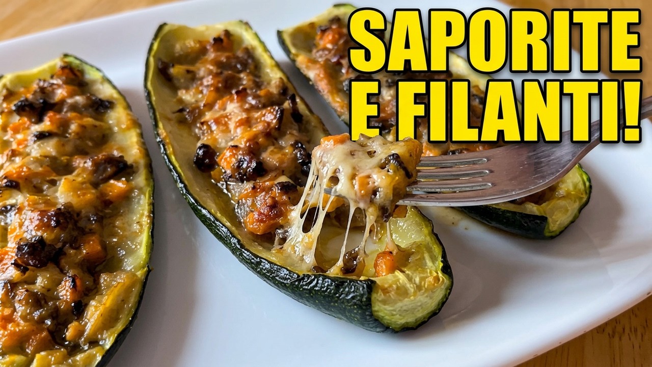 Barchette di Zucchine Ripiene con Funghi e Verdure – Saporite e Filanti ...