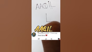 AAQIL NAME LOGO COMMENT YOUR NAME #youtubeshorts #suscribe #subcribemychannel #viralvideo #art (A.M)