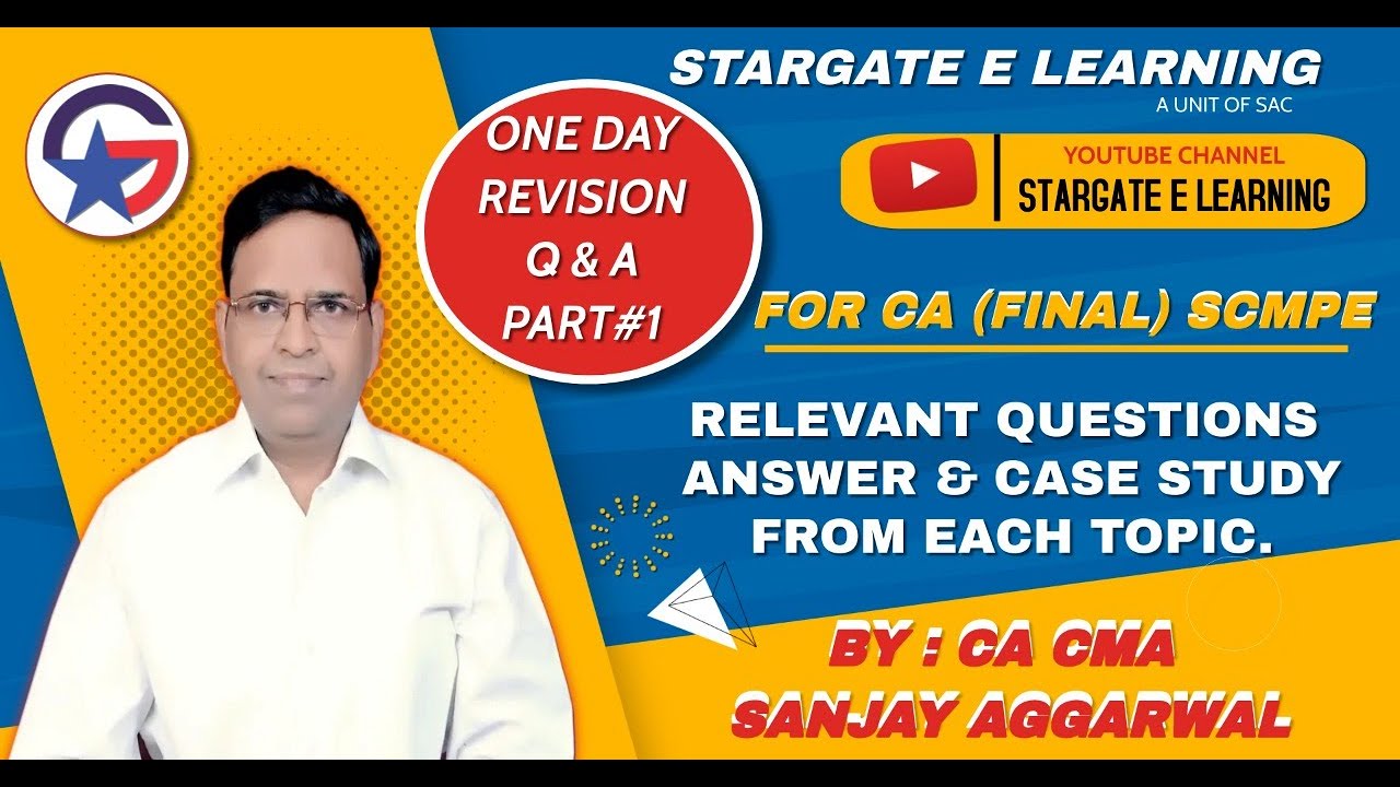 CA Final Costing SCMPE One Day Revision Q&A Part-1 By CA Sanjay Aggarwal sir
