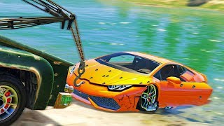 Реальная Жизнь в GTA 5 - НАШЕЛ УТОПЛЕННЫЙ LAMBORGHINI HURACAN.