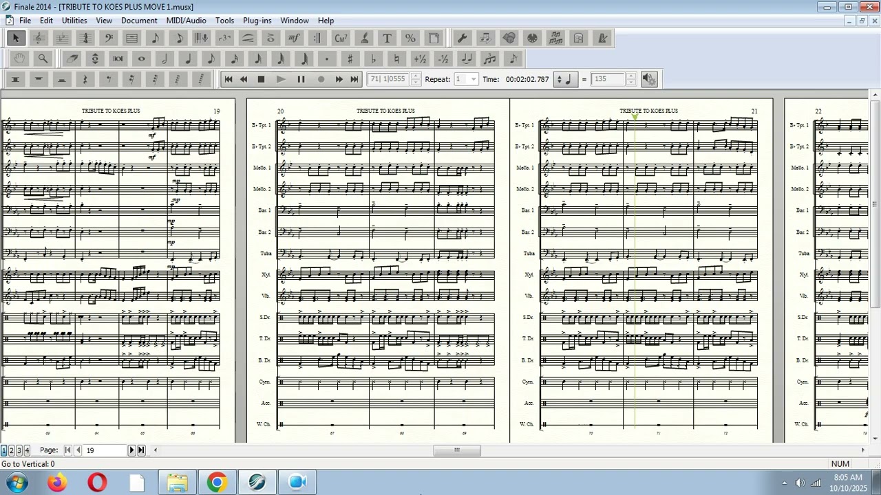 TRIBUTE TO KOES PLUS MARCHING BAND PARTITUR